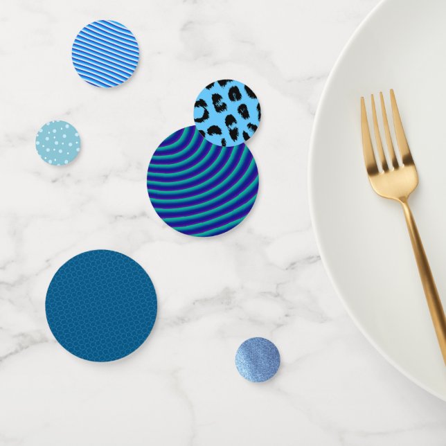 Confettis Motifs ludiques bleus (Groupe)