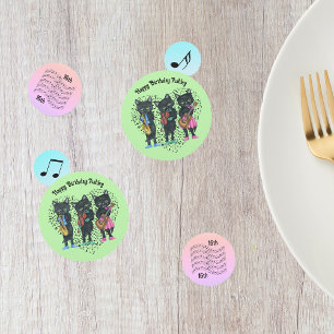 Confettis Musicien Theme Black Cats Notes musicales Annivers