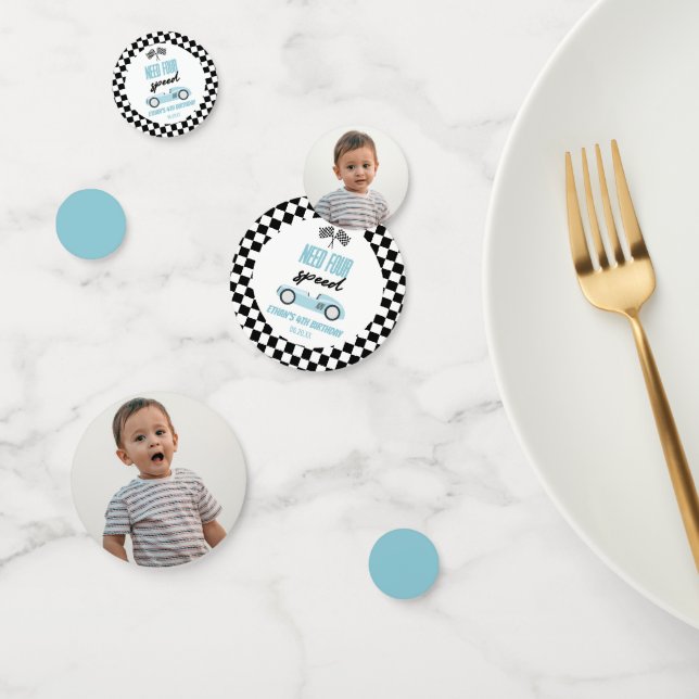 Confettis Nécessité de Speed Blue Race Car 4ème anniversaire (Groupe)