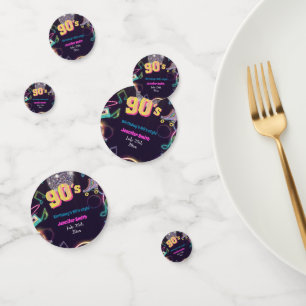 Confettis Neon Disco Vibes des années 90 Stytle
