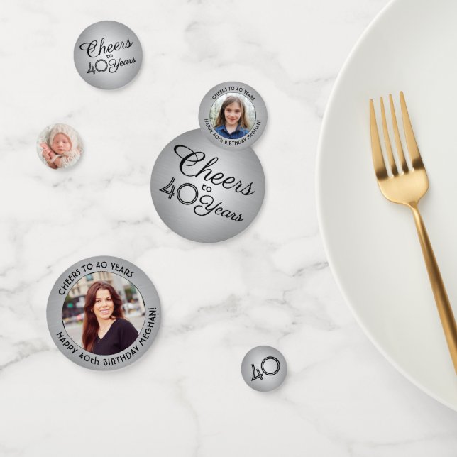 Confettis N'IMPORTE QUEL anniversaire Chevaucher noir et gri (Groupe)