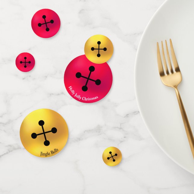 Confettis Noël Golden & Red Jingle Bells (Groupe)