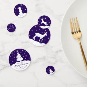 Confettis Noel renne Bunny Tree Neige Nuit étoile Ciel