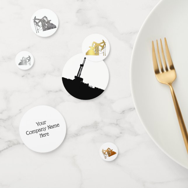 Confettis Noir, Or, Argent Oilfield Thème (Groupe)