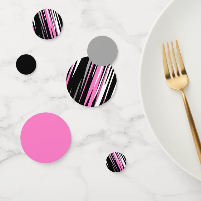 Confettis Noir rose et blanc Abstrait (Groupe)