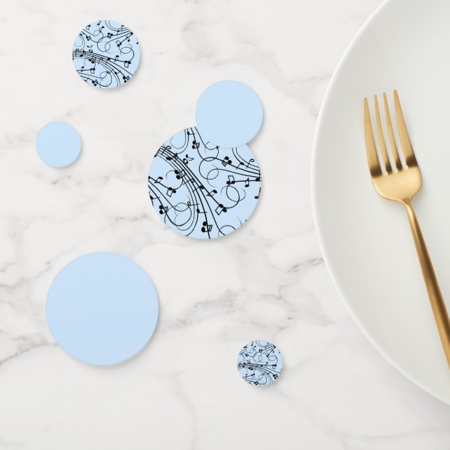 Confettis Notes de musique fantaisie Bleu (Groupe)