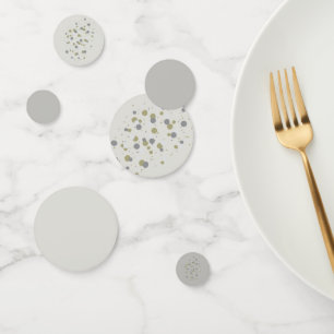 Confettis Nuances de Gris Argenté avec des Points