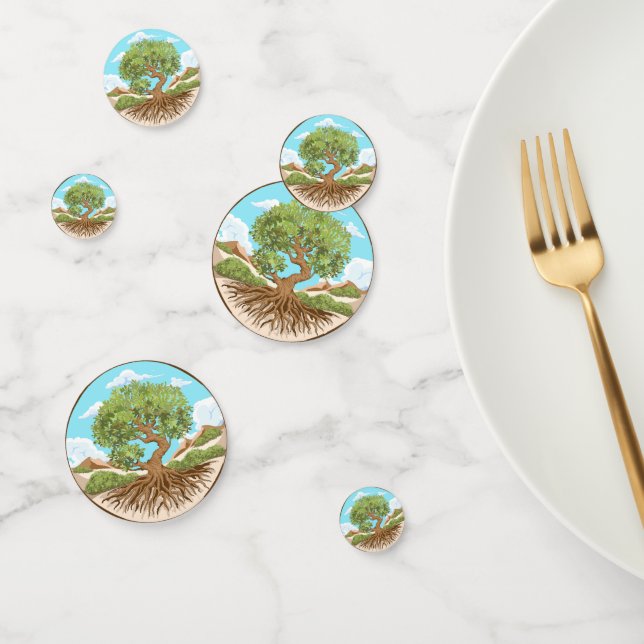 Confettis Olive tree Symbole de paix dans la Palestine libre (Groupe)