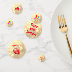 Confettis Or brillant Happy 80e anniversaire conception de b