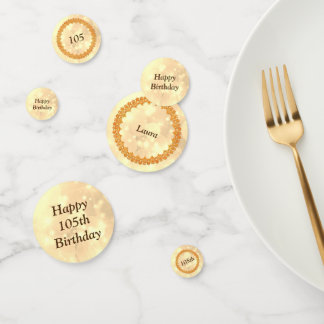 Confettis Or brillant personnalisé Joyeux 105e anniversaire