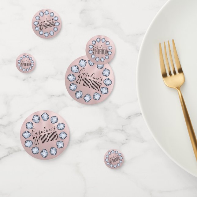 Confettis Or Rose de luxe Verre Texture Anniversaire (Groupe)