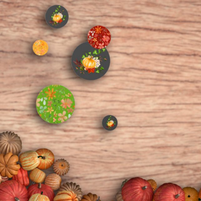 Confettis Orange citrouille de fleurs grises à graisse à gra (Créateur téléchargé)