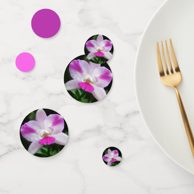 Confettis Orchidées de passion violette (Groupe)