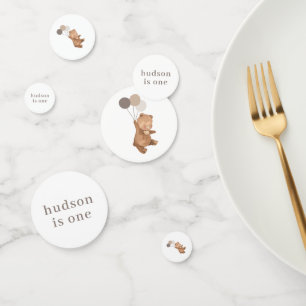 Confettis Ours avec 3 ballons Brown