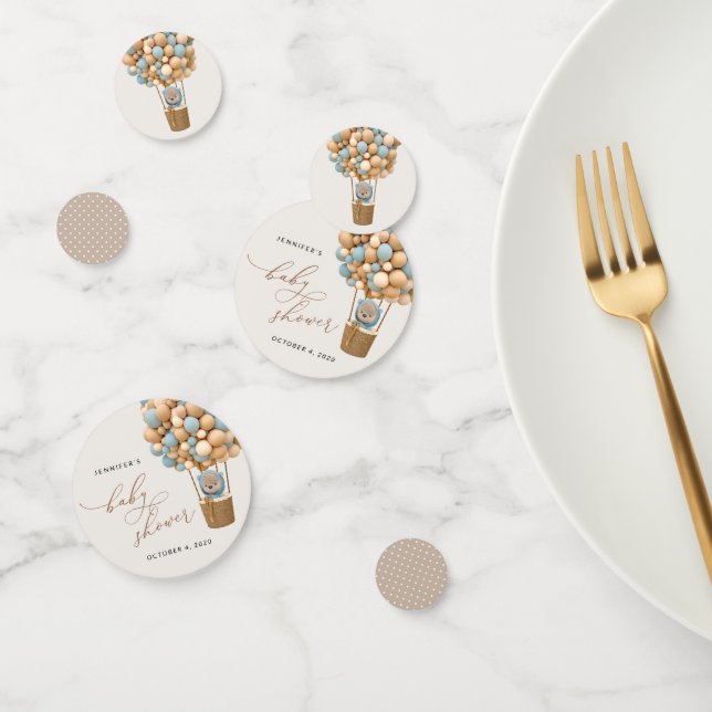 Confettis Ours, Ballons Bleus, Ballons à Air Chaud, Baby sho (Groupe)