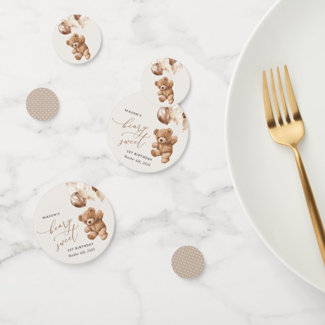 Confettis Ours En Joue, Ballons Brown, Premier Anniversaire (Groupe)