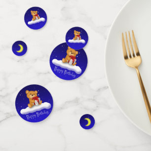 Confettis Ours en peluche avec cadeau - Joyeux anniversaire