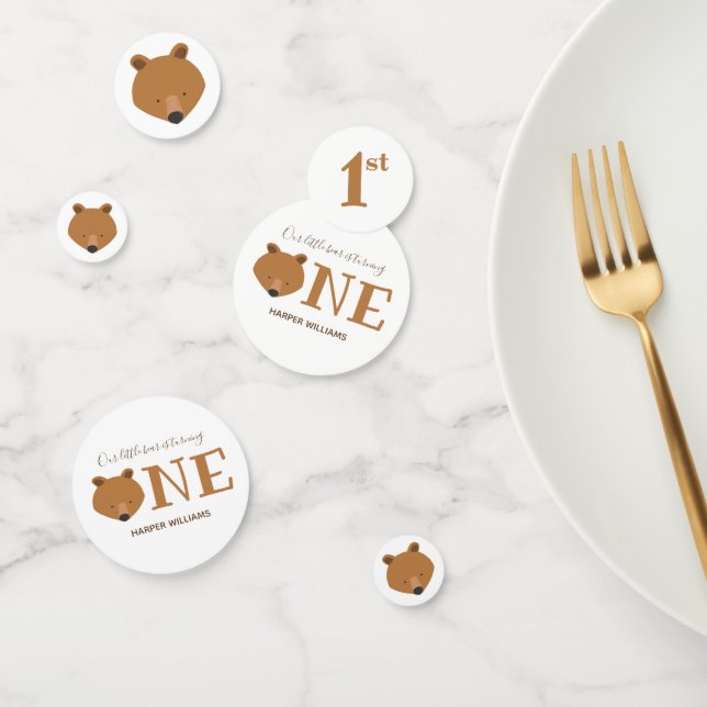 Confettis Ours Turner un animal mignon premier anniversaire (Groupe)