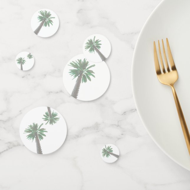 Confettis Palmier Stylisé Pastel Green Tropical (Groupe)