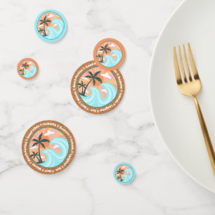 Confettis Palmiers Tropicaux Hawaiiens Sur Faux Cork