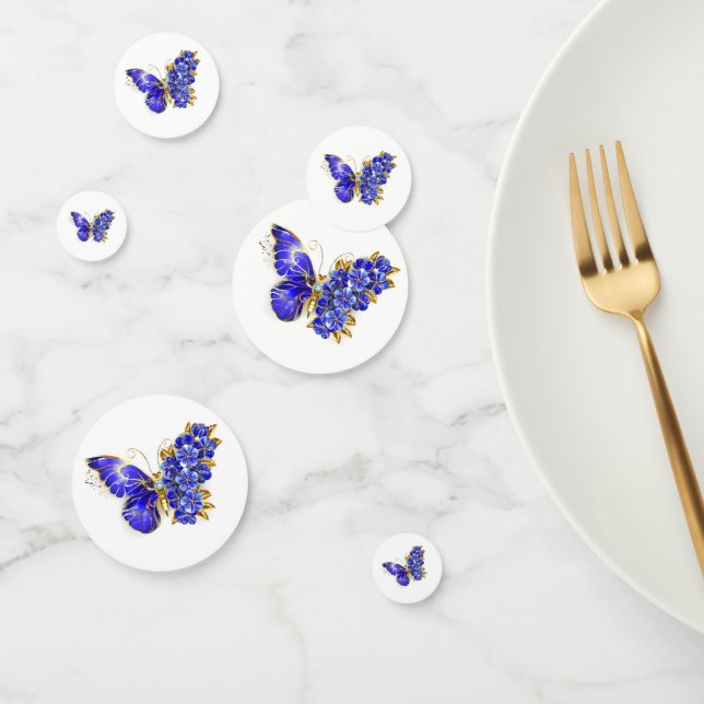 Confettis Papillon Saphir Fleur (Groupe)