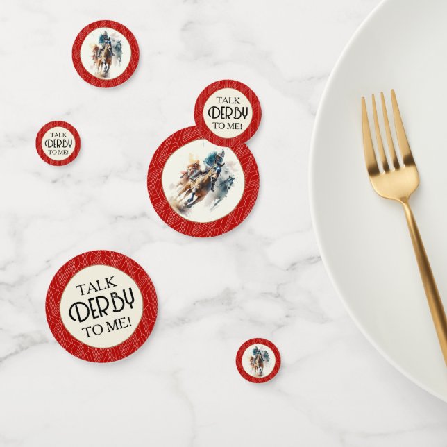 Confettis Parlez Derby à moi Racehores et Jockeys Red (Groupe)