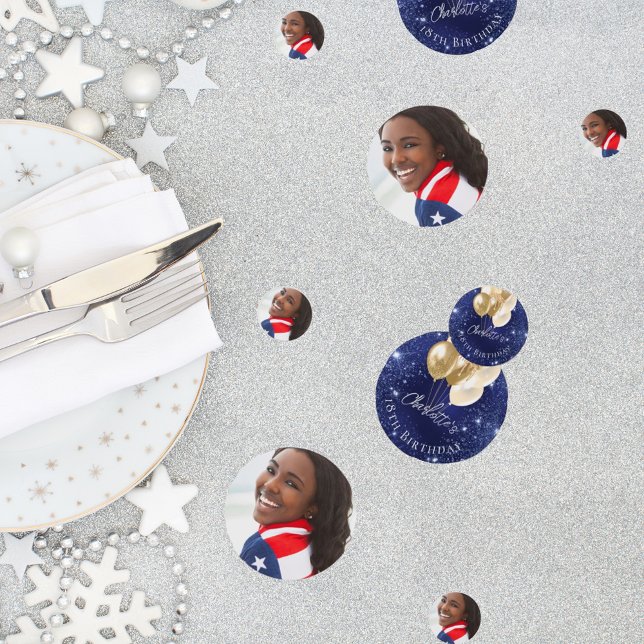 Confettis Parties scintillant bleu marine anniversaire ballo (Créateur téléchargé)