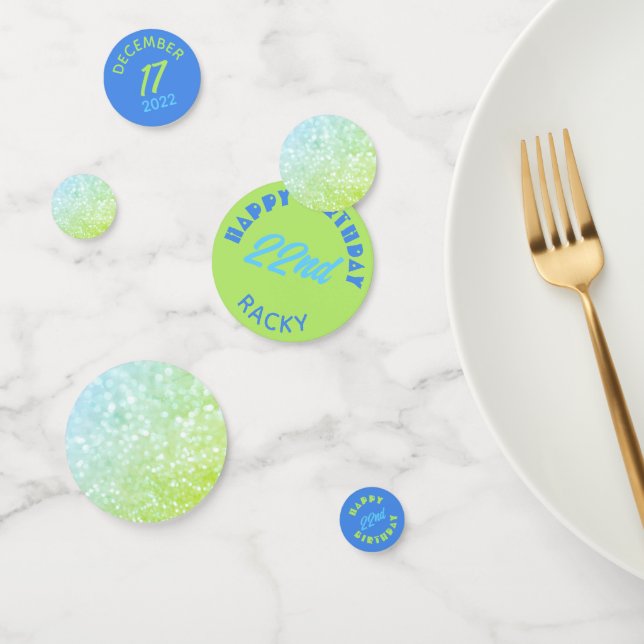 Confettis Parties scintillant Bleue Vert Anniversaire Confet (Groupe)