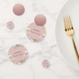 Confettis Parties scintillant d'aquarelle florale Rose bleu
