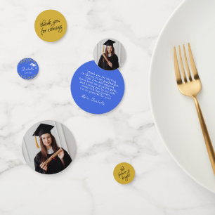 Confettis Parties scintillant d'or bleu marine Merci d'étude