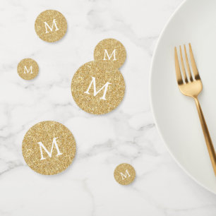 Confettis Parties scintillant d'or, effet Mariage de monogra