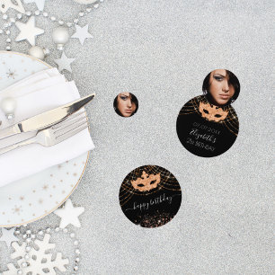 Confettis Parties scintillant en or noir mascarade fête d'an