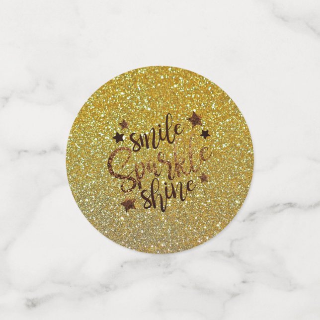 Confettis Parties scintillant Gold Smile, Shirt, Sparkle Tab (Petit recto)