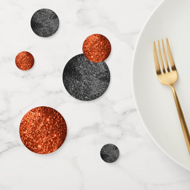 Confettis Parties scintillant orange et noire (Groupe)