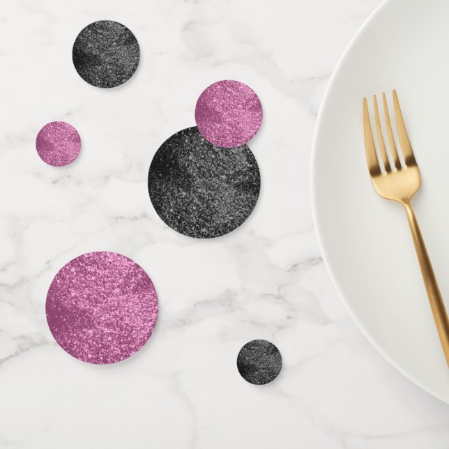 Confettis Parties scintillant rose et noire (Groupe)