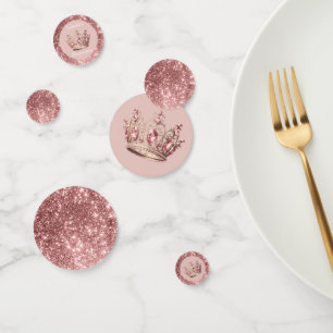 Confettis Parties scintillant rose pâle Tiara Crown Quinceañ