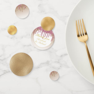 Confettis Parties scintillant  Rose Rose Gold Girls MERCI