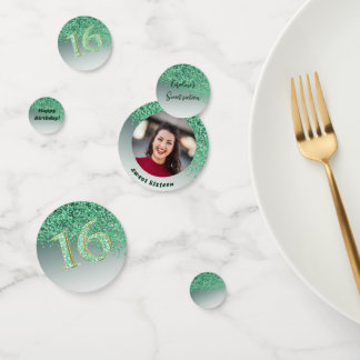 Confettis Parties scintillant verte douce 16 Anniversaire av