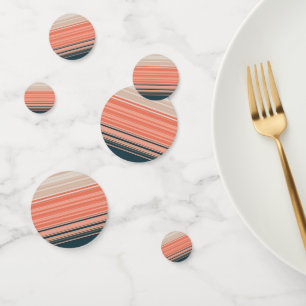 Confettis Pêche légère, corail et motif rayé orange
