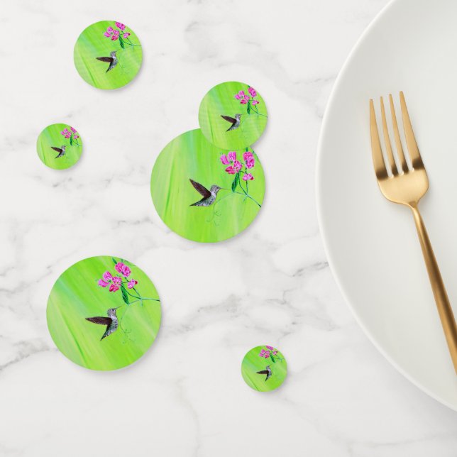 Confettis Peinture des colibris et des petits pois (Groupe)