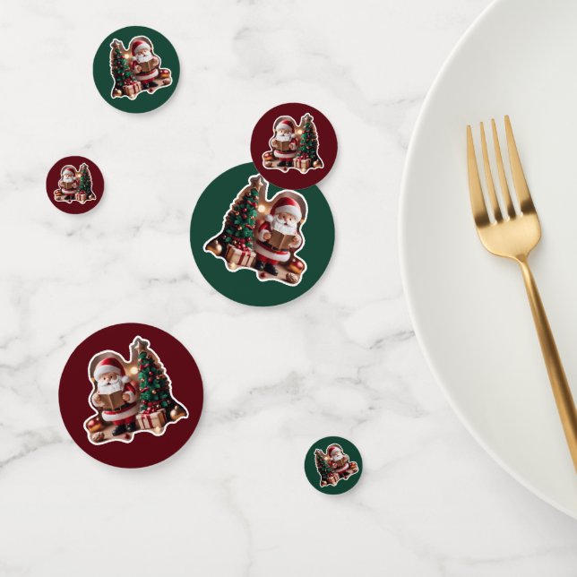 Confettis Père Noël avec sapin en 3D - (Groupe)