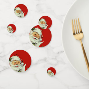 Confettis Père Noël vintage rouge Noël férié