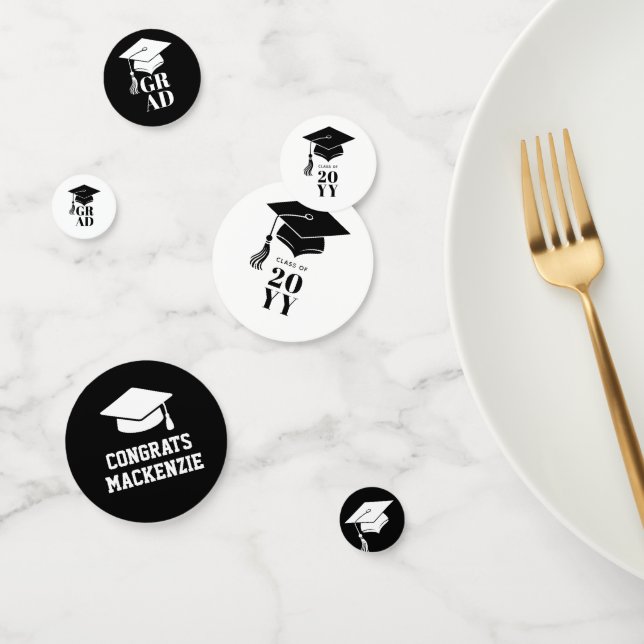 Confettis Personalized Modern Hat and Tassel Graduation (Groupe)