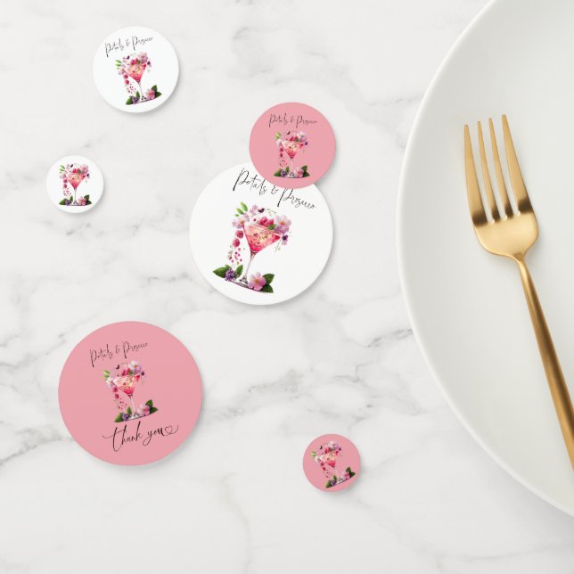 Confettis Pétales et Prosecco Rose Floral Fête de Mariage (Groupe)