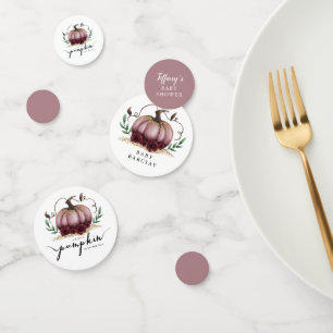 Confettis Petit Baby shower d'automne Citrouille rose