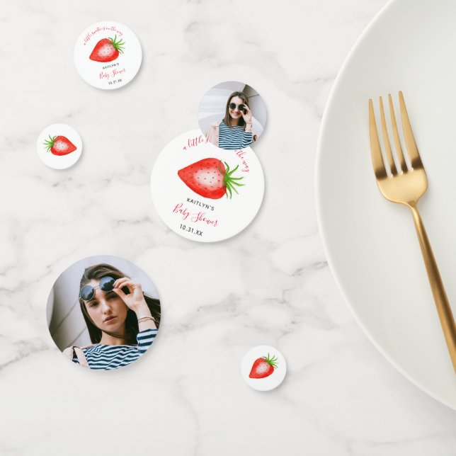 Confettis Petit Baby shower de fraises doux Photo (Groupe)
