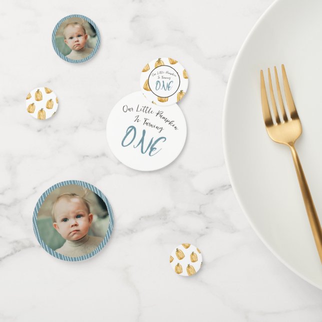 Confettis Petit Citrouille Petit garçon Anniversaire Photo I (Groupe)