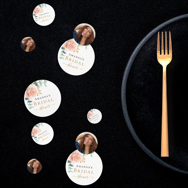 Confettis Photo de fleur en rose gold pour enterrement de vi (Créateur téléchargé)