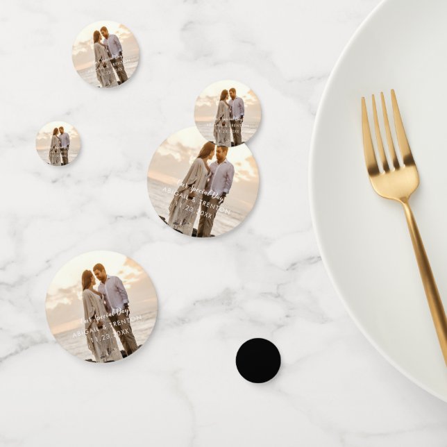 Confettis Photo du jour de mariage personnalisé (Groupe)