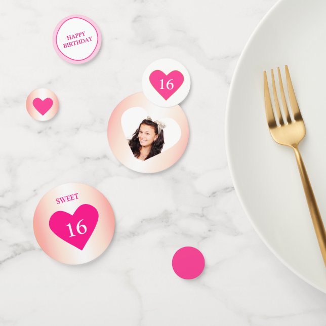 Confettis Photo personnalisable 16e anniversaire (Groupe)
